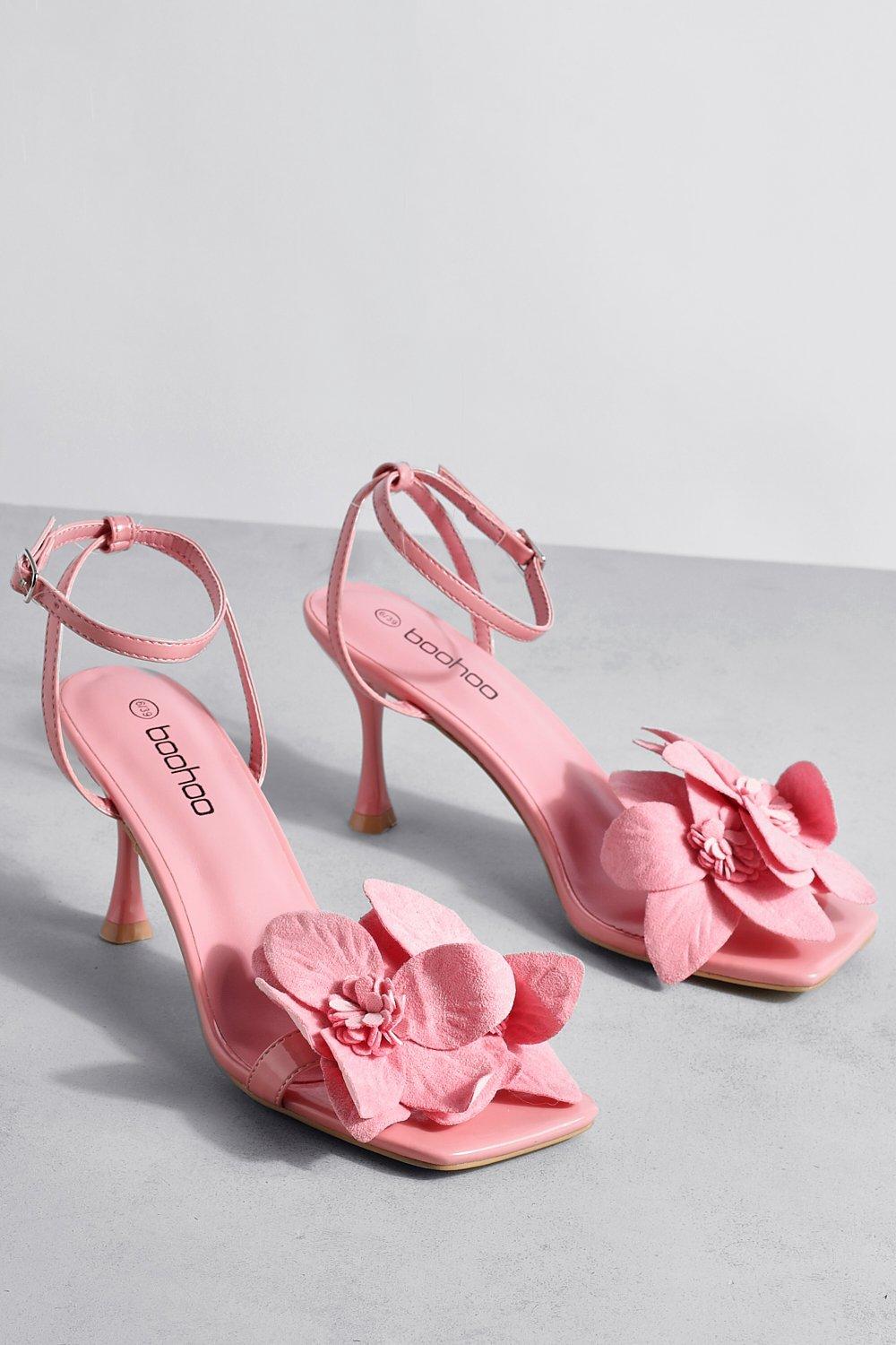 Flower Corsage Low 2 Part Heels